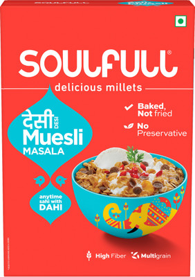 

Soulfull Baked Desi Muesli, Masala- High in Fiber(400 g, Box)