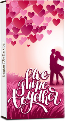 

Chocholik Valentines Day Gift - We Shine Together - 70% Dark Belgium Chocolate Bars(100 g)