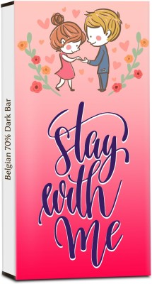 

Chocholik Valentines Day Gift - Stay With Me Always - 70% Dark Belgium Chocolate Bars(100 g)