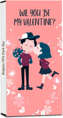 

Chocholik Valentines Day Gift - Will You Be My Valentine - 70% Dark Belgium Chocolate Bars(100 g)