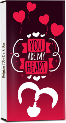 Chocholik Valentines Day Gift - You Are My Heart - 70% Dark Belgium Chocolate Bars(100 g)