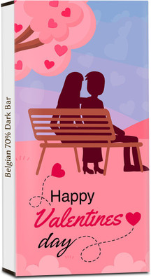 

Chocholik Valentines Day Gift - Stick With Me, Valentine 70% Dark Belgium Chocolate Bars(100 g)