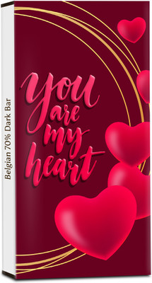 

Chocholik Valentines Day Gift - You Are My Heart You Are My Soul - 70% Dark Belgium Chocolate Bars(100 g)