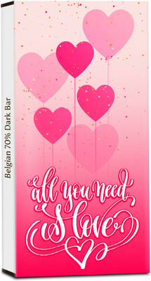 

Chocholik Valentines Day Gift - All You Need is Love My Valentine - 70% Dark Belgium Chocolate Bars(100 g)