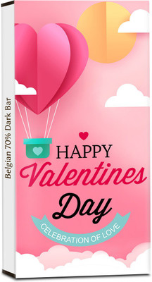 

Chocholik Valentines Day Gift - Love You My Dear With All My Heart 70% Dark Belgium Chocolate Bars(100 g)