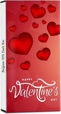 

Chocholik Valentines Day Gift - Happy Valentine's Day My Beautiful Lady - 70% Dark Belgium Chocolate Bars(100 g)