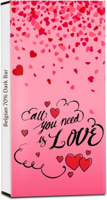 

Chocholik Valentines Day Gift - All You Need Is Love - 70% Dark Belgium Chocolate Bars(100 g)