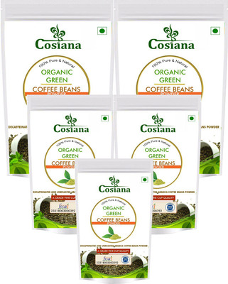 

cosiana 100% Pure Organic Green Coffee Beans Powder for Weight Management - 100g (Pack of 5) Instant Coffee 500 g(Pack of 5)