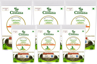 cosiana 100% Pure Organic Green Coffee Beans Powder for Weight Management - 100g (Pack of 6) Instant Coffee 600 g(Pack of 6)