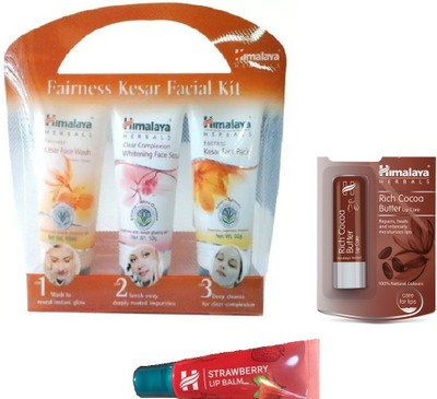 

Himalaya rich coca butter lip shine care, strawberry lip balm, fairness facial kit(Set of 3)