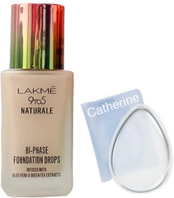 

catherine silicon puff, lakme 9to5 naturale foundation(Set of 2)