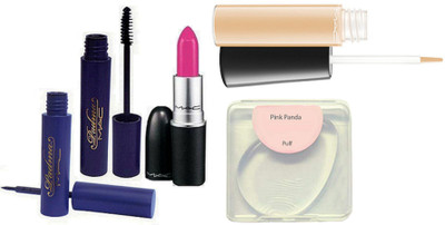 

PINKPANDA silicon puff With concealer, lipstick, eyeliner and mascara(Set of 5)