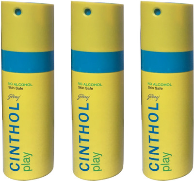 

CINTHOL PLAY (PACK OF 3) Body Spray - For Men & Women(150 ml, Pack of 3)