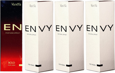 

Envy Bold 60ml 1 pc. & Women 60ml 3 pcs. Pack of 4 Perfume Body Spray - For Men & Women(240 ml, Pack of 4)