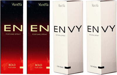 

Envy Bold 60ml 2 pcs. & Blush 60ml 2 pcs. Pack of 4 Perfume Body Spray - For Men & Women(240 ml, Pack of 4)