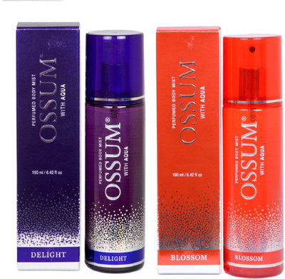 

ossum Body Mist Delight+Body Mist Blossom 115 ml pack of 2 Deodorant Spray - For Men & Women(230 ml, Pack of 2)