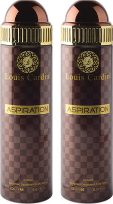 

Louis Cardin Aspiration Mens Perfumed Deodorant Body Spray Combo 200 Ml Deodorant Spray - For Men(200 ml, Pack of 2)