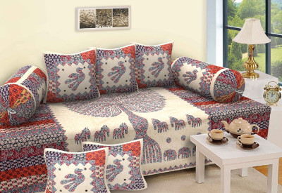 Nanki's Cotton Abstract Diwan Set(Multicolor)