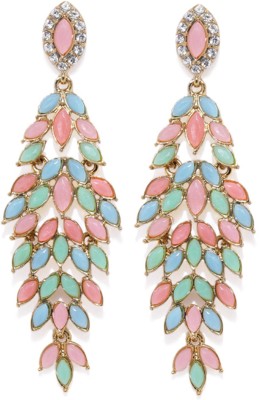 mahi Beautiful multicolour crystals dangler earrings Crystal Alloy Drops & Danglers