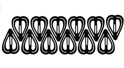 

Maahal Heart Shape Black Metal Tic Tac Hair Clips for Women & Girls Pack of 12 Tic Tac Clip(Black)