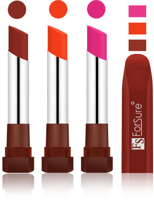 

Forsure Chocolate, Nude, Rose Pink Velvet Matte Lipsticks(Chocolate, Nude, Rose Pink)