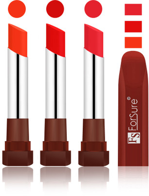 

Forsure Nude, Romantic Red, Peach Velvet Matte Lipsticks(Nude, Romantic Red, Peach)