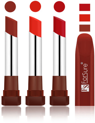 Forsure Chocolate, Beach Nude, Bright Red Velvet Matte Lipsticks(Chocolate, Beach Nude, Bright Red)