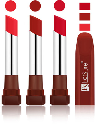 

Forsure Peach, Brown, Red Velvet Matte Lipsticks(Peach, Brown, Red)