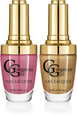 

Gorgeous Girl Glossy Nail Lacquer Gold Glitter-20 & Red Wood-26(Pack of 2)