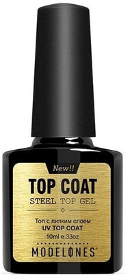 

MODELONES New TOP COAT Steel Top Gel - 10ml UV Soak Off Gel Lacquer Protects Nail Polish Clear