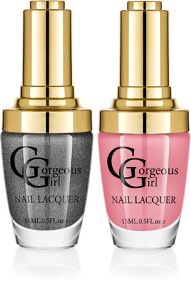 

Gorgeous Girl Glossy Nail Lacquer Brown Yellow-27 & Rifle Green Glitter-39(Pack of 2)