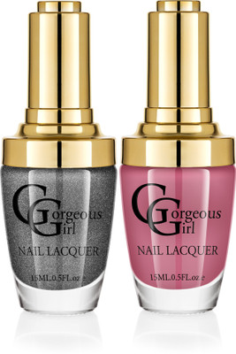 

Gorgeous Girl Glossy Nail Lacquer Red Wood-26 & Rifle Green Glitter-39(Pack of 2)