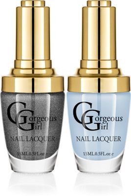 

Gorgeous Girl Glossy Nail Lacquer Non Photo Blue-05 & Rifle Green Glitter-39(Pack of 2)