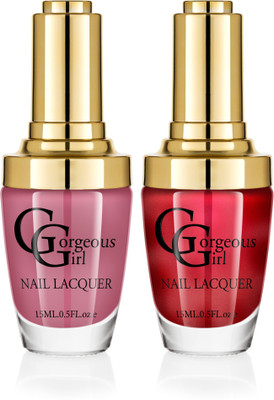

Gorgeous Girl Glossy Nail Lacquer Pale Carmine-22 & Red Wood-26(Pack of 2)