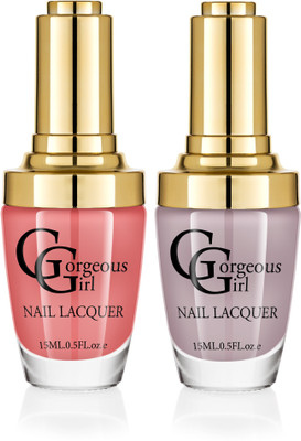 

Gorgeous Girl Glossy Nail Lacquer Light Gray-13 & Burnt Sienna-16(Pack of 2)