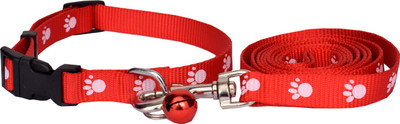

dogii Nylon Rope 15 mm Pow Print Collar Leash for Dogs (Red) Dog Harness & Leash(, Red