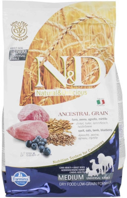 

Farmina N&D Low Grain Lamb & Blueberry Adult (Medium) 2.5 kg Dry Dog Food
