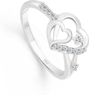 VIGHNAHARTA Valentine's Day Gift Ring with Exclusive Red Rose Box Alloy Cubic Zirconia, Crystal Rhodium Plated Ring