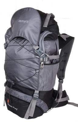 

Remyra Hiking Backpack Trekking Bag with Rain Cover Travel Bags Rucksacks for Men Women Outdoor Sport Daypack Travel Waterproof Bag for Climbing Camping Touring Mountaineering internal frame bag (Black and Grey) Rucksack - 65 L(Grey)