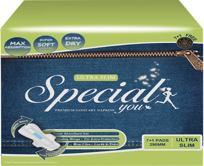 

Special You ULTRA SLIM 290mm PACK OF 4 (32 PADS) Sanitary Pad(Pack of 8)