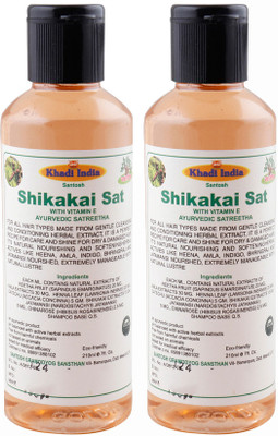 

Khadi India Santosh Shikakai Sat With Vitamin-E (Pack of 2) Each of (210 ml)(420 ml)