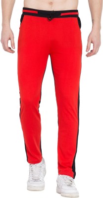 CLITHS Self Design Men Red Track Pants