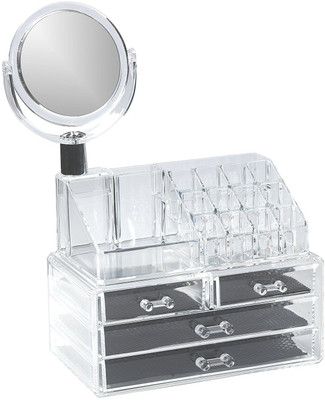 

Royalkart Transparent 16 Slot Acrylic Makeup Organizer 4 Drawers with Removable Mirror Cosmetic Organizer/Makeup Organizer/Acrylic Cosmetic Storage Organizer Makeup Kit, Jewellery Vanity Box(Transparent)