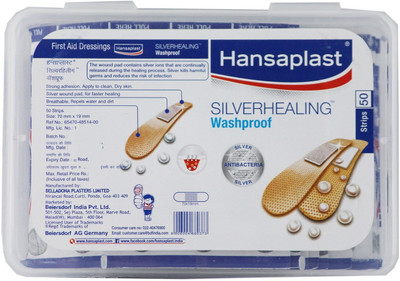 

hansaplast Silver healing washproof - 50 strips Adhesive Band Aid(Set of 1)