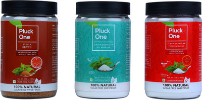 

Pluck One Combo Offer - Stevia All Purpose Powder, 200 gms + Stevia Brown Powder, 200 gms + Stevia Premium Blend Powder, 200 gms, 100% Natural Sugar Substitute Sweetener(600 g, Pack of 3)
