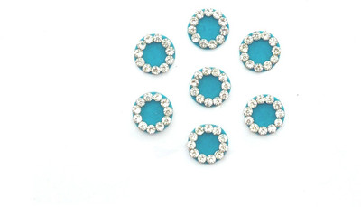 

SJ COLLECTION Sky Blue White Stone Medium Round Shape Forehead Blue Bindis(Fancy Designer Bindi)