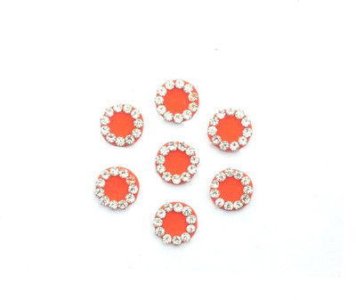 

SJ COLLECTION Orange White Stone Medium Round Shape Forehead Orange Bindis(Fancy Designer Bindi)