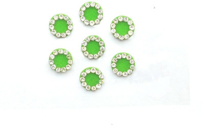 

SJ COLLECTION Light Green White Stone Medium Round Shape Forehead Green Bindis(Fancy Designer Bindi)