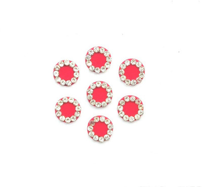

SJ COLLECTION Red White Stone Medium Round Shape Forehead Red Bindis(Fancy Designer Bindi)