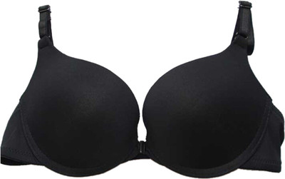 PrettyCat Women Push-up Lightly Padded Bra(Black)